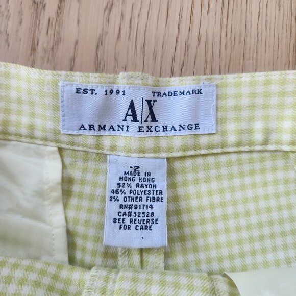 A/X Armani Exhange Size 2 High-Rise Gingham Shorts - Picture 8 of 9